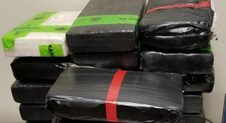 Packages containing 61 pounds of cocaine seized by CBP officers at Hidalgo International Bridge. Image courtesy of U.S. Customs and Border Protection.