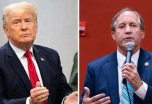 Former President Donald Trump, left, has endorsed Texas Attorney General Ken Paxton for reelection in 2022. Photo Credit: The Texas Tribune