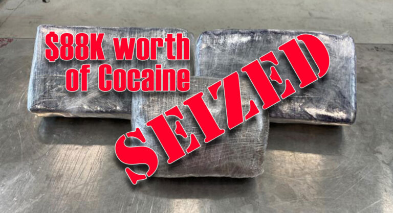 CBP Officers at the Laredo Port of Entry Seize Cocaine Worth $88K