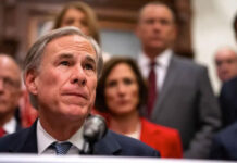 Gov. Greg Abbott gave updates on his border wall plans with Lt. Gov. Dan Patrick and House Speaker Dade Phelan at the Texas Capitol on June 16, 2021 Photo Credit: Sophie Park/The Texas Tribune