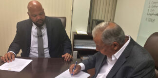 Hidalgo County Judge, Richard Cortez, signs local declaration of disaster. Hidalgo County image.