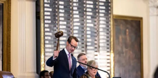 House Speaker Dade Phelan signed arrest warrants Tuesday evening for Democrats who broke quorum to block a controversial GOP elections bill. The warrants will be delivered to the House Sergeant-at-Arms Wednesday. Credit: Jordan Vonderhaar for The Texas Tribune