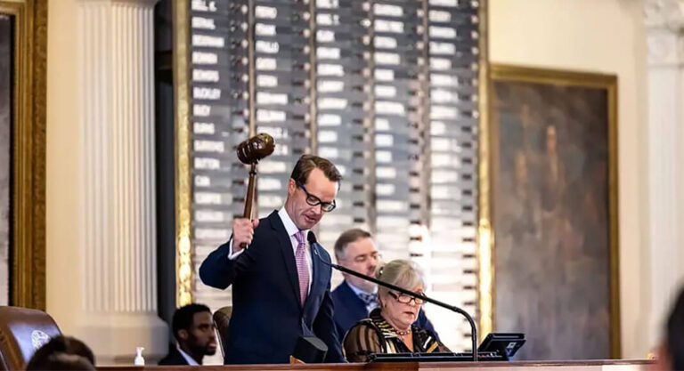 House Speaker Dade Phelan signed arrest warrants Tuesday evening for Democrats who broke quorum to block a controversial GOP elections bill. The warrants will be delivered to the House Sergeant-at-Arms Wednesday. Credit: Jordan Vonderhaar for The Texas Tribune