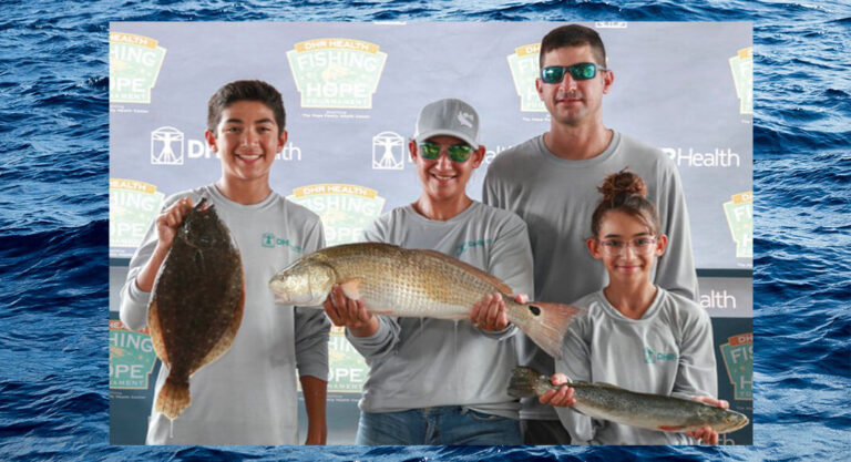 Participants in the most recent Fishing for Hope Tournament. DHR Health Image