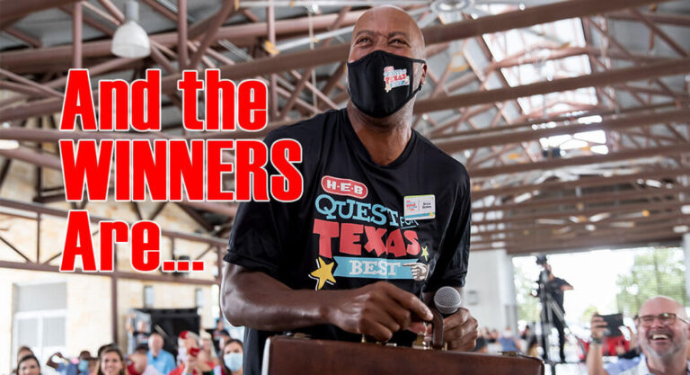 San Antonio Spurs' Bruce Bowen delivers the official winners - photo courtesy of H-E-B