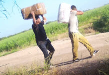 Bundles of Marijuana being transported across the border. USCBP Image