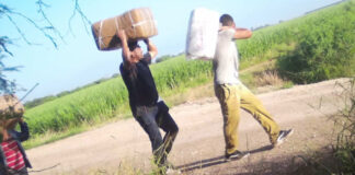 Bundles of Marijuana being transported across the border. USCBP Image