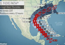 Potential path of a major hurricane developing in the Gulf. Accuweather Image