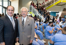 STC President Dr. Ricardo J. Solis and STC Trustee Gary Gurwitz addressed students, staff, and faculty at the college’s Nursing and Allied Health Campus Sept 21. Solis, along with leaders in healthcare, and economic development have begun plans to nearly double its output of healthcare professionals. STC Image