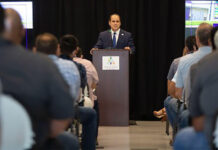 C President Dr. Ricardo J. Solis addresses students, staff, and faculty at the college’s Technology Campus Sept. 13. STC Image