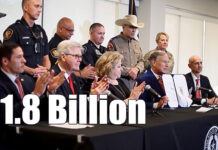 Governor Greg Abbott today signed House Bill 9 into law, which will provide an additional $1.8 billion in state funding for border security over the next two years. Image: Office of the Governor