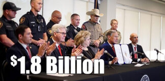 Governor Greg Abbott today signed House Bill 9 into law, which will provide an additional $1.8 billion in state funding for border security over the next two years. Image: Office of the Governor