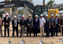 Senator Hinojosa is joined by several officials for the ground breaking ceremony for the Pharr Interchange Project. Courtesy Photo