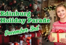 The Edinburg Chamber of Commerce and City of Edinburg proudly present their Annual Night of Lights Parade. The parade will take place on Friday, December 3, 2021 at 7 P.M. in the Edinburg Downtown District. Image for illustration purposes.