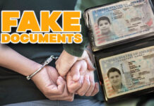 Several individuals traveling through the I-35 immigration checkpoint aboard a commercial bus were arrested by Laredo Sector Border Patrol agents for attempting to avoid apprehension by using fraudulent identification documents. USCBP Image