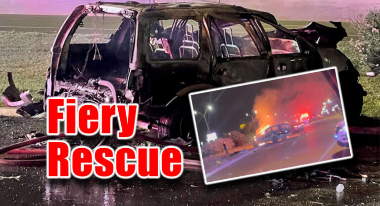 Man Rescued from Burning Car