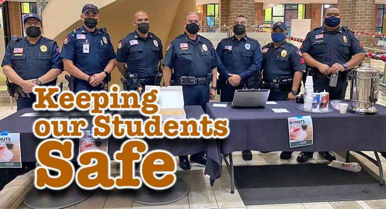 Students and employees enjoyed coffee & donuts with LC Police Department