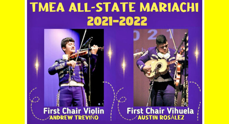 Two musicians on All-State Mariachi Ensemble