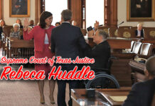 Governor Abbott Swears-In Supreme Court of Texas Justice Rebeca Huddle