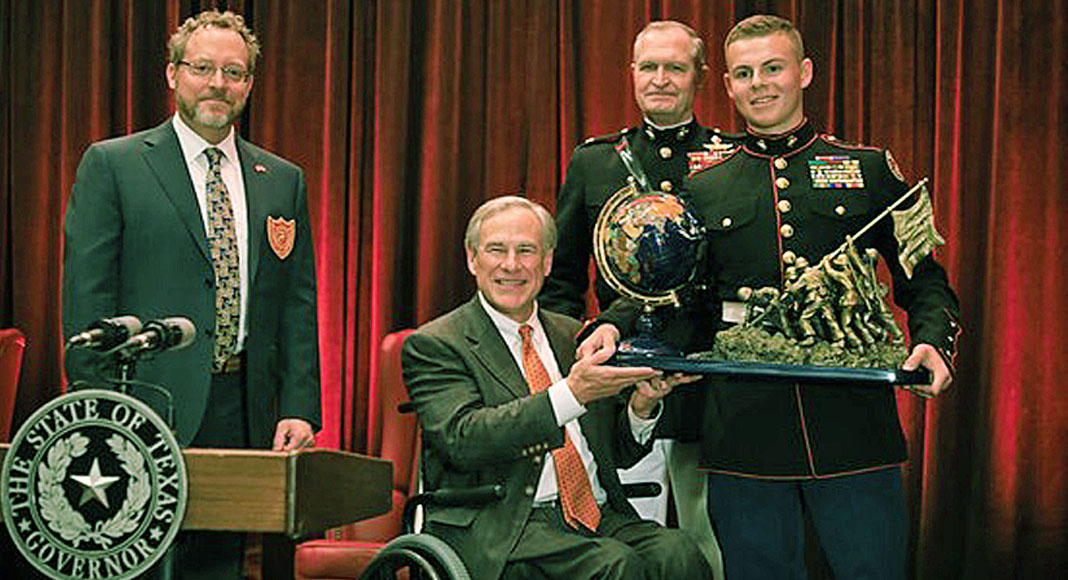 Governor Greg Abbott delivered the keynote address at the General H.M. Smith Dinner at the Marine Military Academy in Harlingen. (PHOTO: Office of the Governor) 