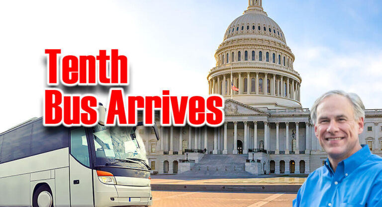 Arrival of Tenth Bus of Unlawful Migrants At U.S. Capitol