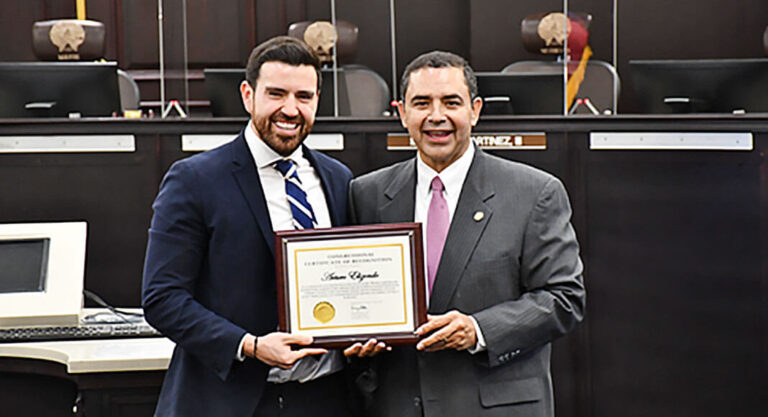 Elizondo recipient of the Congressional Certificate of Recognition 