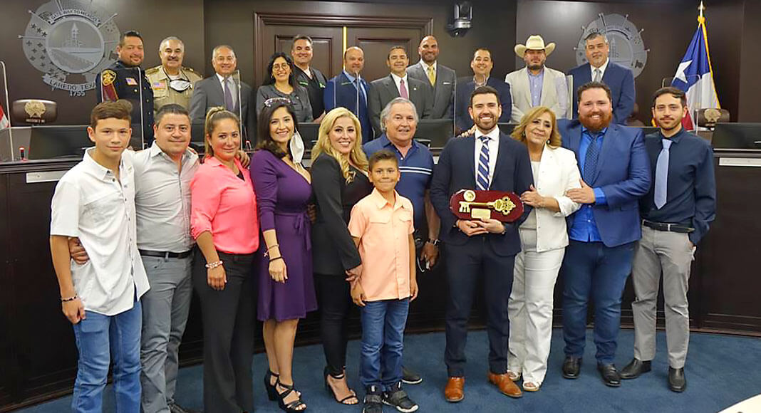 The City of Laredo hosted a ceremony in honor of Arturo Elizondo, CEO & Founder of the EVERYTM Company, presenting him with the Key to the City at City Hall Council Chambers. Courtesy Image