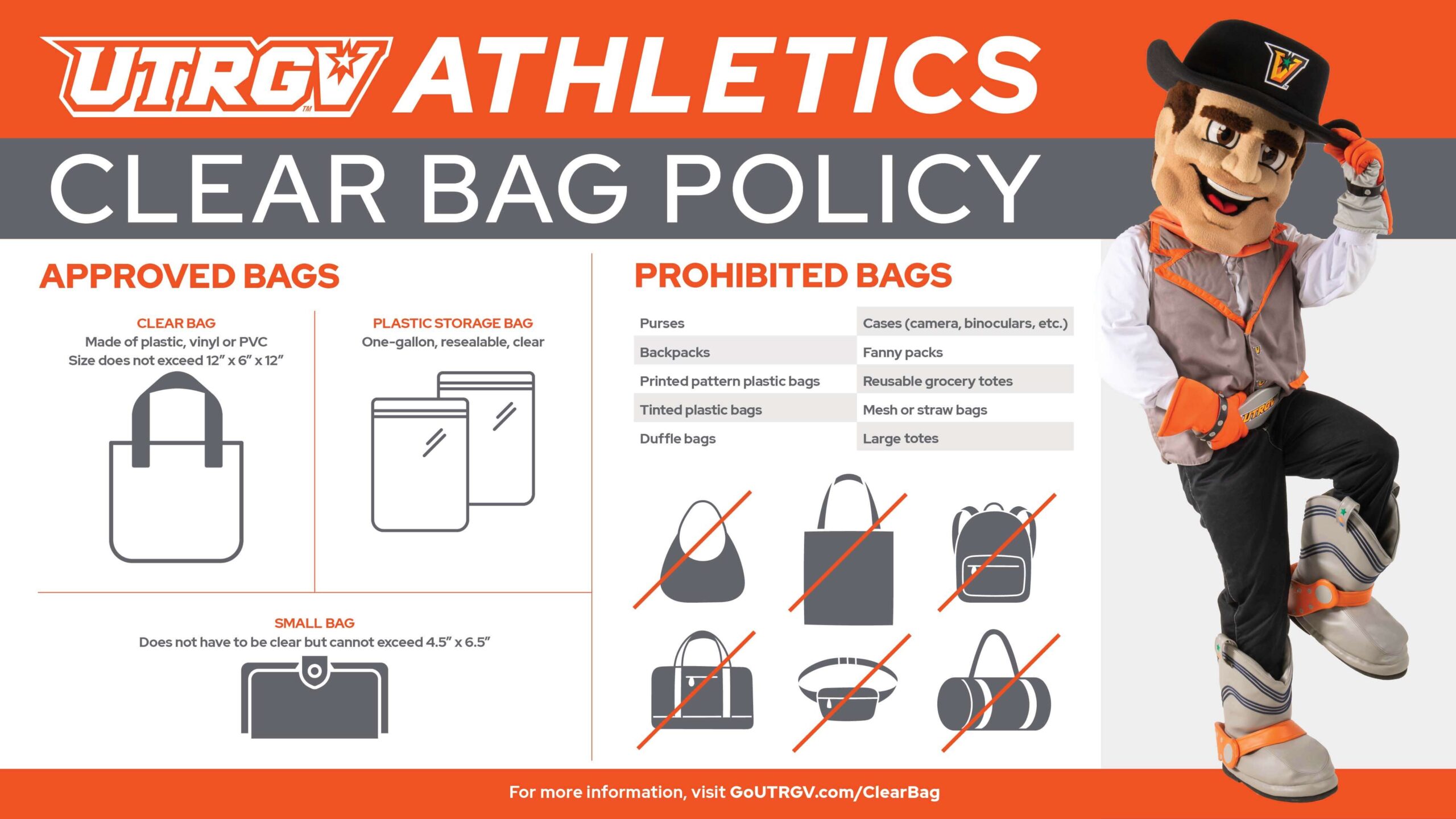 Athletics Announces Clear Bag Policy - Texas Border Business