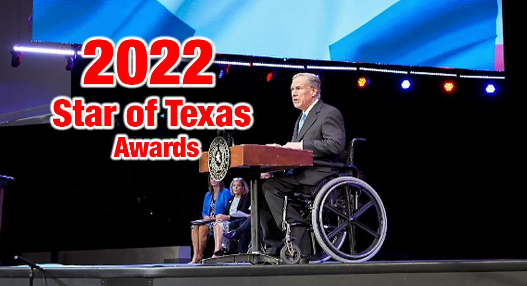  Governor Greg Abbott recognized peace officers, fire fighters, and first responders who demonstrated heroism and sacrifice in service to their communities and to the Lone Star State at the 2022 Star of Texas Awards Ceremony in Austin. Photo: Office of the Governor