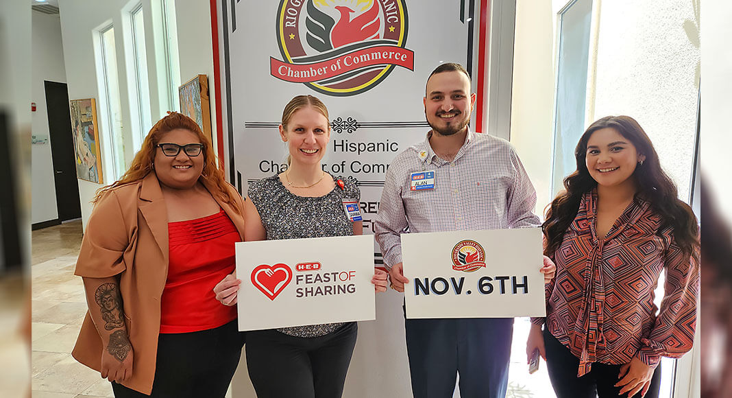 Shown meeting to discuss this years volunteer program for the HEB Feast of Sharing are left to right:  Emily Silva, RGVHCC Exec. Asst.; Savanna Castillo Opration Leader; Alam Gnzalez, Asst. Store Leader and Cissy Saenz, RGVHCC Membership & Events Director. Courtesy Image