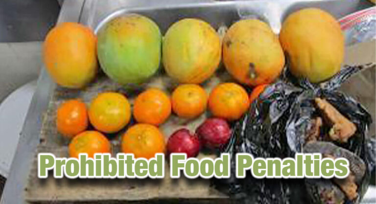Prohibited Food Products at Hidalgo International Bridge