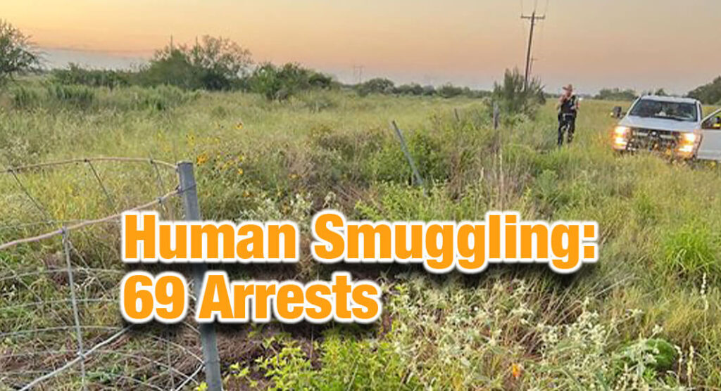 Rio Grande Valley Sector (RGV) Border Patrol agents interdicted six smuggling events leading to 69 arrests. USCBP Image