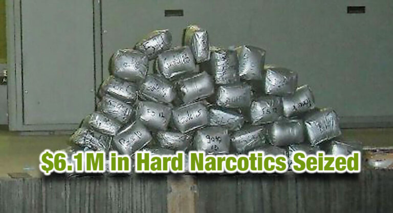 Officers Seize $6.1 Million in Hard Narcotics in Laredo 