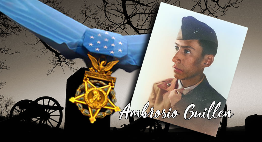 Ambrosio Guillen, Medal of Honor recipient, was born at La Junta, Colorado, and entered military service at El Paso, Texas.  Image in the Public Domain.
