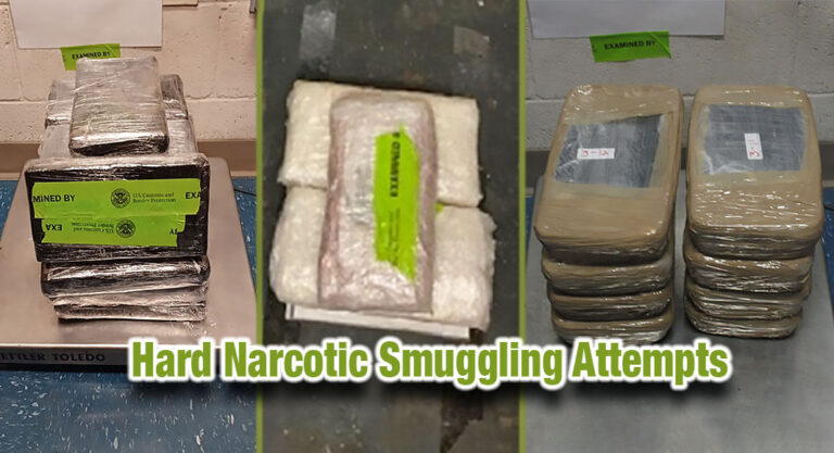CBP Officers Stop Multiple Hard Narcotic Smuggling Attempts