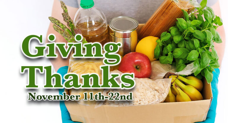 Season of Thanksgiving & Giving, Nov. 11-22