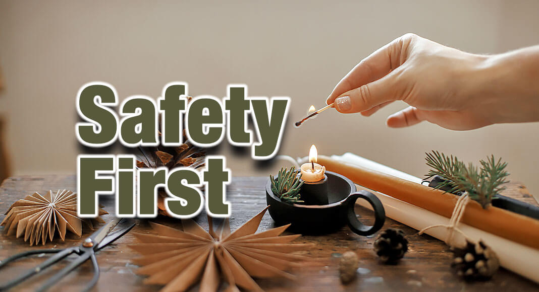 Most home fires involving candles happen in December, when one in five home decoration fires also occur. Image for illustration purposes