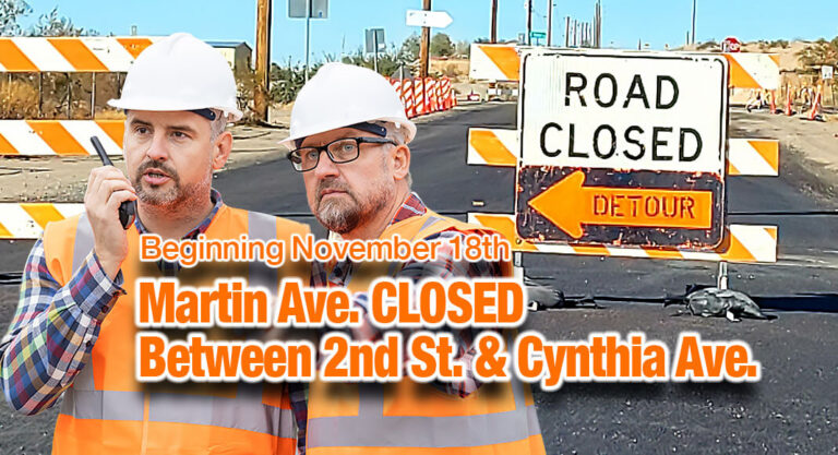 Part of Martin Ave. Closed Beginning Nov. 18th