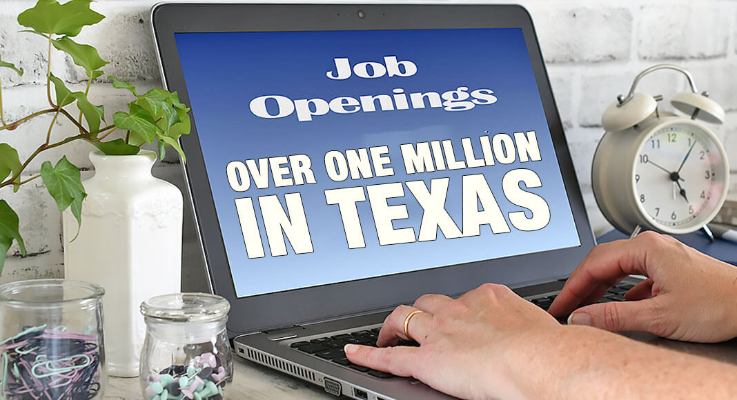 Job openings in Texas as of September reached an all-time high at 1,026,000. Image for illustration purposes