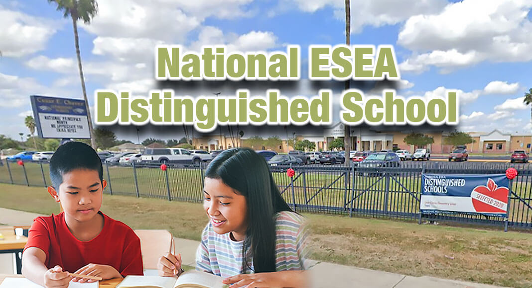 Cesar Chavez Elementary in Pharr-San Juan-Alamo ISD (PSJA ISD) is one of only two schools in the State of Texas recognized as one of the highest-rated National Association of Elementary and Secondary Education Act (ESEA) Distinguished Schools and was named recipient of the Distinguished Progress Award. Image for illustration purposes. Bgd Image Source; googlemaps