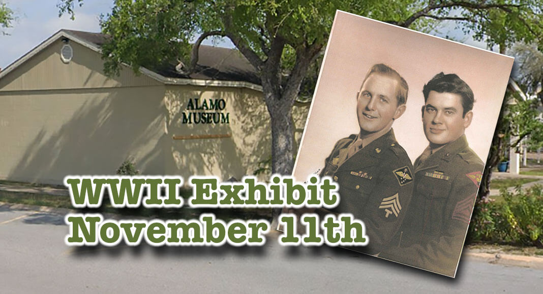 The City of Alamo Museum will join much of America in observing Veteran’s Day on Friday with the opening of a World War II exhibit. Soldiers image Courtesy of Alamo Museum. Bgd Image source:  googlemaps