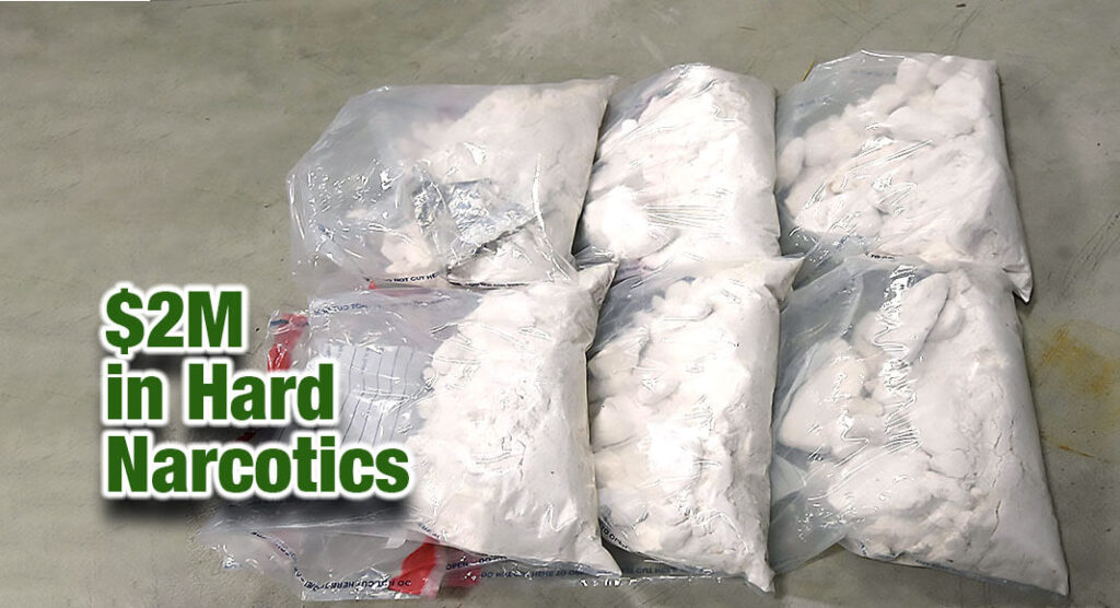 Bags containing 91 pounds of methamphetamine seized by CBP officers at Laredo Port of Entry. USCBP Image 