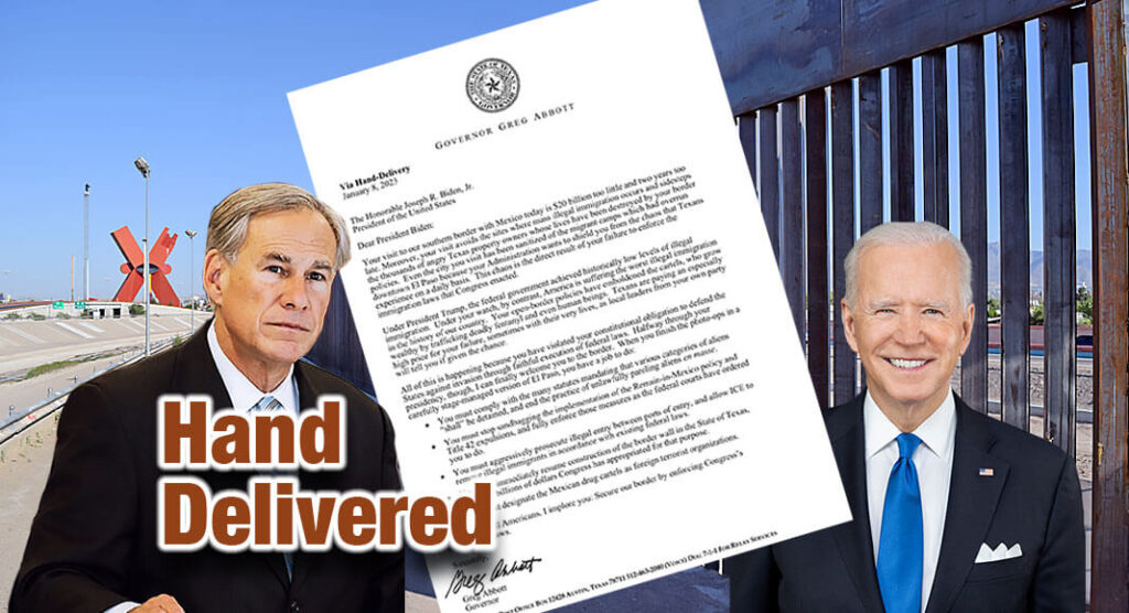 HandDelivered Letter to President. Biden at Border Visit Texas