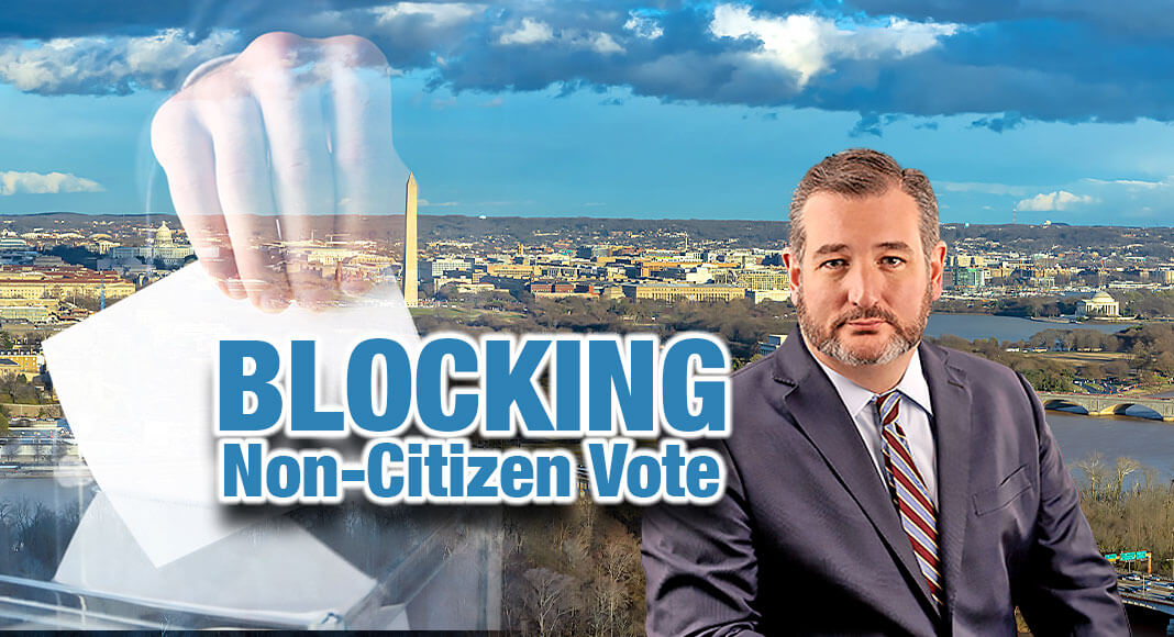 U.S. Senator Ted Cruz (R-Texas), introduced a bill this week to help prevent non-citizens, including illegal aliens and embassy staff from other countries, from voting in local elections in the nation’s capital. Image for illustarionpurposes