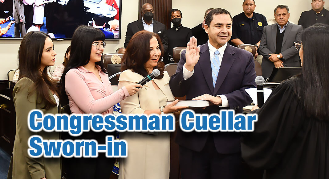 Congressman Henry Cuellar (TX-28) was sworn into the U.S. House of Representatives to represent the 28th Congressional District of Texas in the 118th Congress at Laredo City Hall. Courtesy Image
