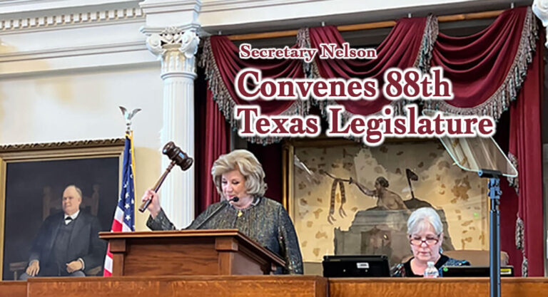Secretary Nelson Convenes 88th Texas Legislature