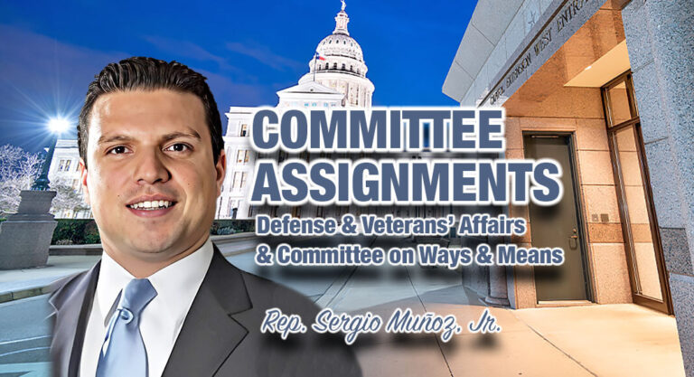 <strong>Rep. Sergio Muñoz, Jr. Committee Assignments</strong>
