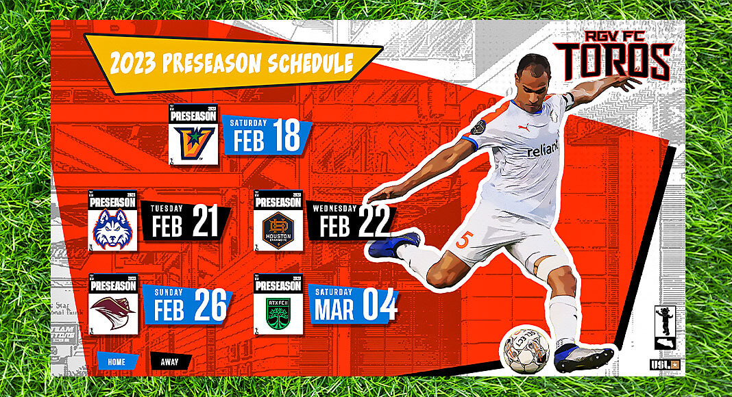 Rio Grande Valley FC announced today its five-game schedule for the 2023 preseason in preparation for the upcoming USL Championship campaign. Courtesy Image
