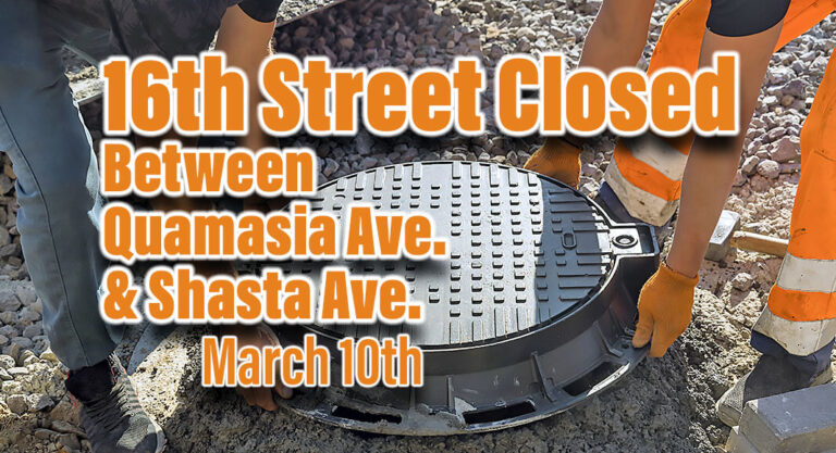Road Closure: 16th St. Drainage Project, March 10th