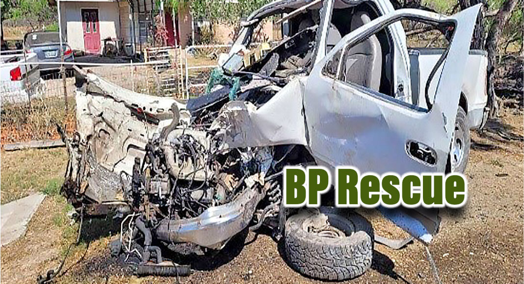 On March 1, McAllen Border Patrol agents rescued a civilian from a burning vehicle and a migrant from drowning in the river near Abram, Texas. USCBP Image